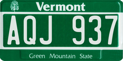 VT license plate AQJ937