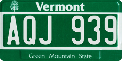 VT license plate AQJ939