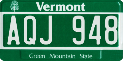 VT license plate AQJ948