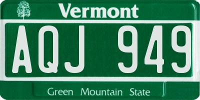 VT license plate AQJ949
