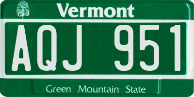 VT license plate AQJ951