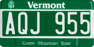 VT license plate AQJ955
