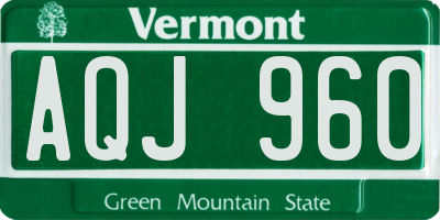 VT license plate AQJ960