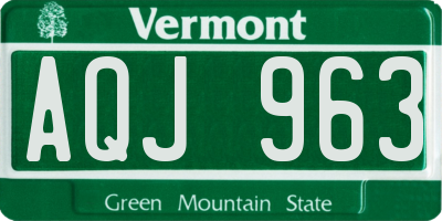 VT license plate AQJ963