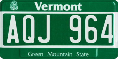 VT license plate AQJ964