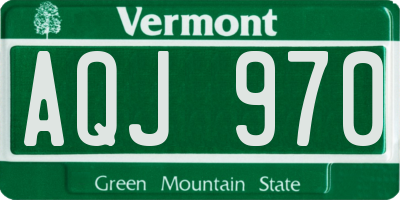 VT license plate AQJ970