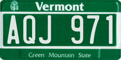 VT license plate AQJ971