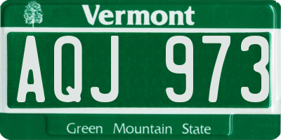 VT license plate AQJ973