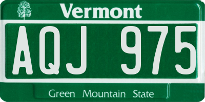 VT license plate AQJ975