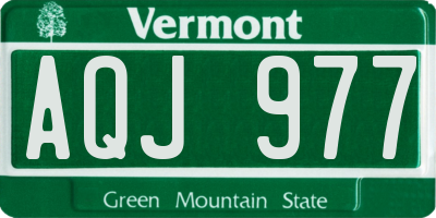 VT license plate AQJ977