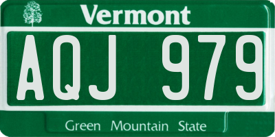 VT license plate AQJ979