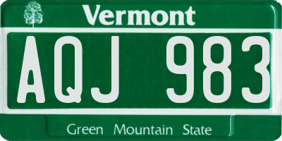 VT license plate AQJ983