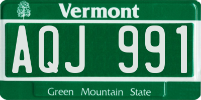 VT license plate AQJ991