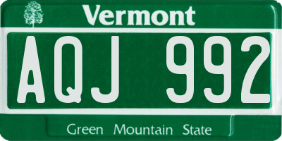 VT license plate AQJ992