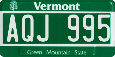 VT license plate AQJ995