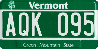 VT license plate AQK095