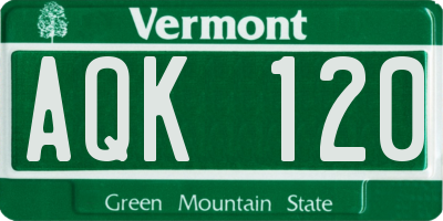 VT license plate AQK120
