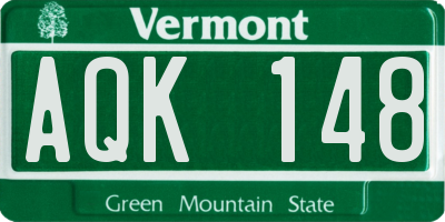 VT license plate AQK148