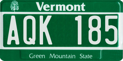 VT license plate AQK185