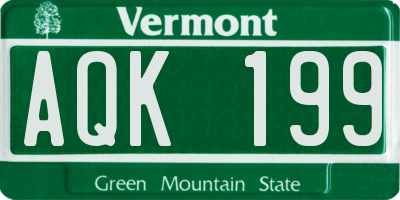 VT license plate AQK199