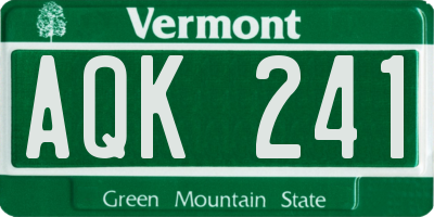 VT license plate AQK241