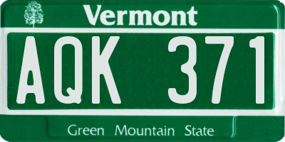 VT license plate AQK371