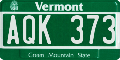 VT license plate AQK373