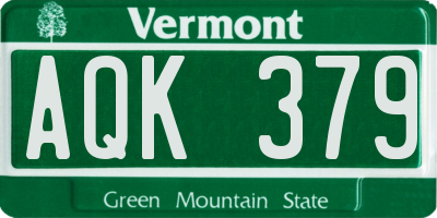 VT license plate AQK379