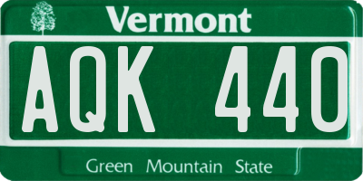 VT license plate AQK440