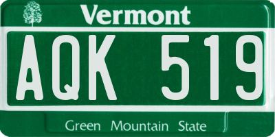 VT license plate AQK519