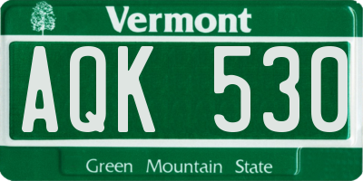 VT license plate AQK530