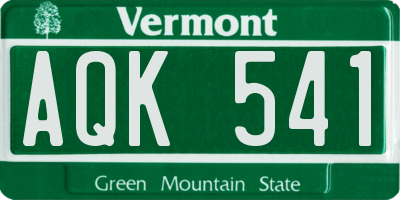 VT license plate AQK541