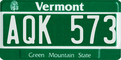 VT license plate AQK573