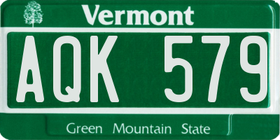 VT license plate AQK579