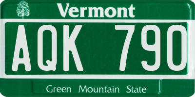 VT license plate AQK790