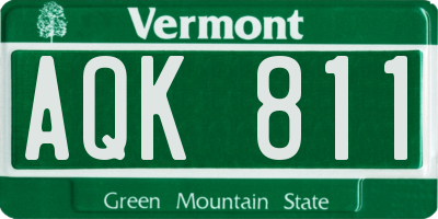 VT license plate AQK811