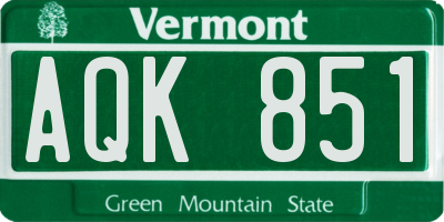 VT license plate AQK851