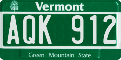 VT license plate AQK912