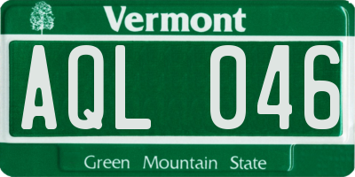 VT license plate AQL046