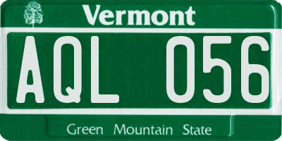 VT license plate AQL056
