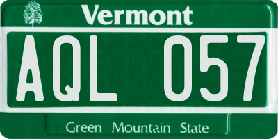 VT license plate AQL057