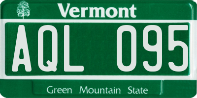 VT license plate AQL095