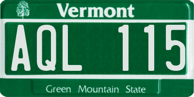 VT license plate AQL115