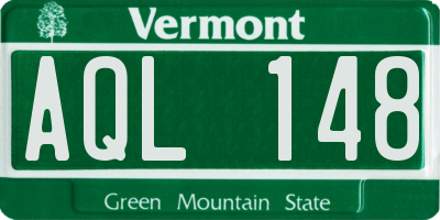 VT license plate AQL148