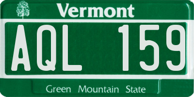 VT license plate AQL159