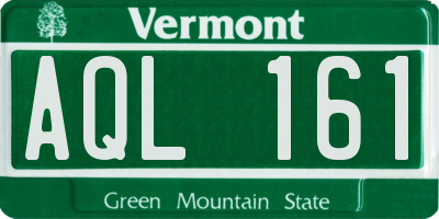 VT license plate AQL161