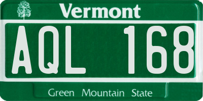 VT license plate AQL168