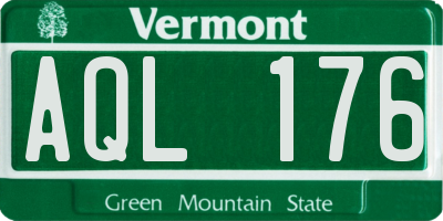 VT license plate AQL176