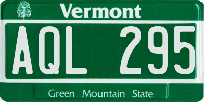 VT license plate AQL295