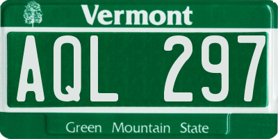 VT license plate AQL297